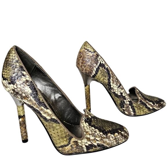 Worthington Snakeskin Pumps Womens 6 Python Stiletto Heel Career Glam Sexy Boss - Picture 1 of 9